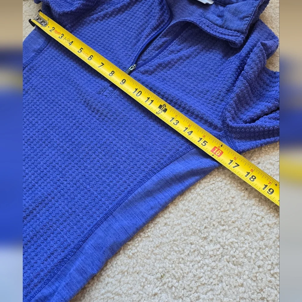 🌈Columbia Woman's 1/2 Zip Neck Waffle Knit Pullover Sweater Purple Blue Size XS - Picture 5 of 8